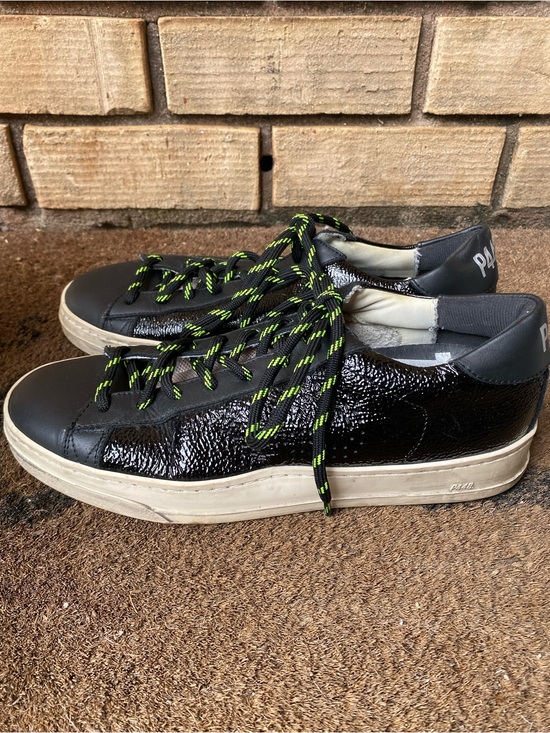 P448 Shoes - P448 Jack Low Top Sneakers Black / Neon Yellow Laces EU 40 - Like New!